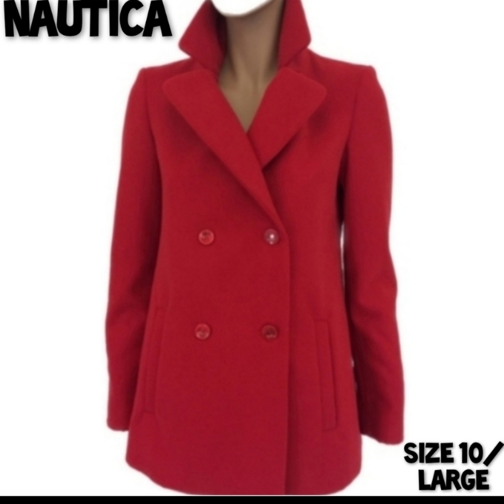 Nautica Jacket Coat Red Size 10 EUC